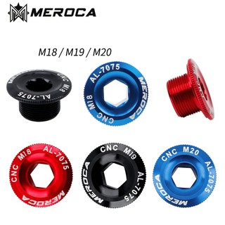 MEROCA ฝาปิดขาจานกระโหลกกลวง อลูมิเนียม CNC Screw Mountain Bike Crank Cover Screws M15/M18/M19/M20 (1ชิ้น)