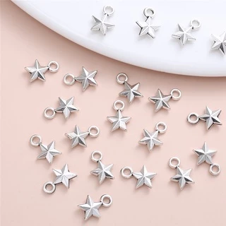 จี้สร้อยคอ รูปดาวน้อยน่ารัก สไตล์วินเทจ สําหรับทําเครื่องประดับ DIY 50 ชิ้น ต่อชุด