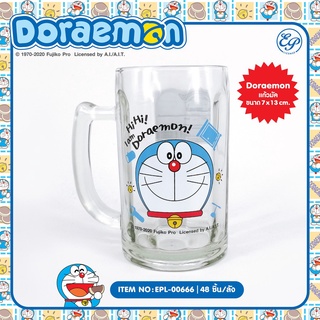 Siripacha แก้วทนทาน จับถนัดมือ กันรอยขีดข่วน สะท้อนแสงและเงา ขนาด 7x13 cm ลาย Doraemon DM666