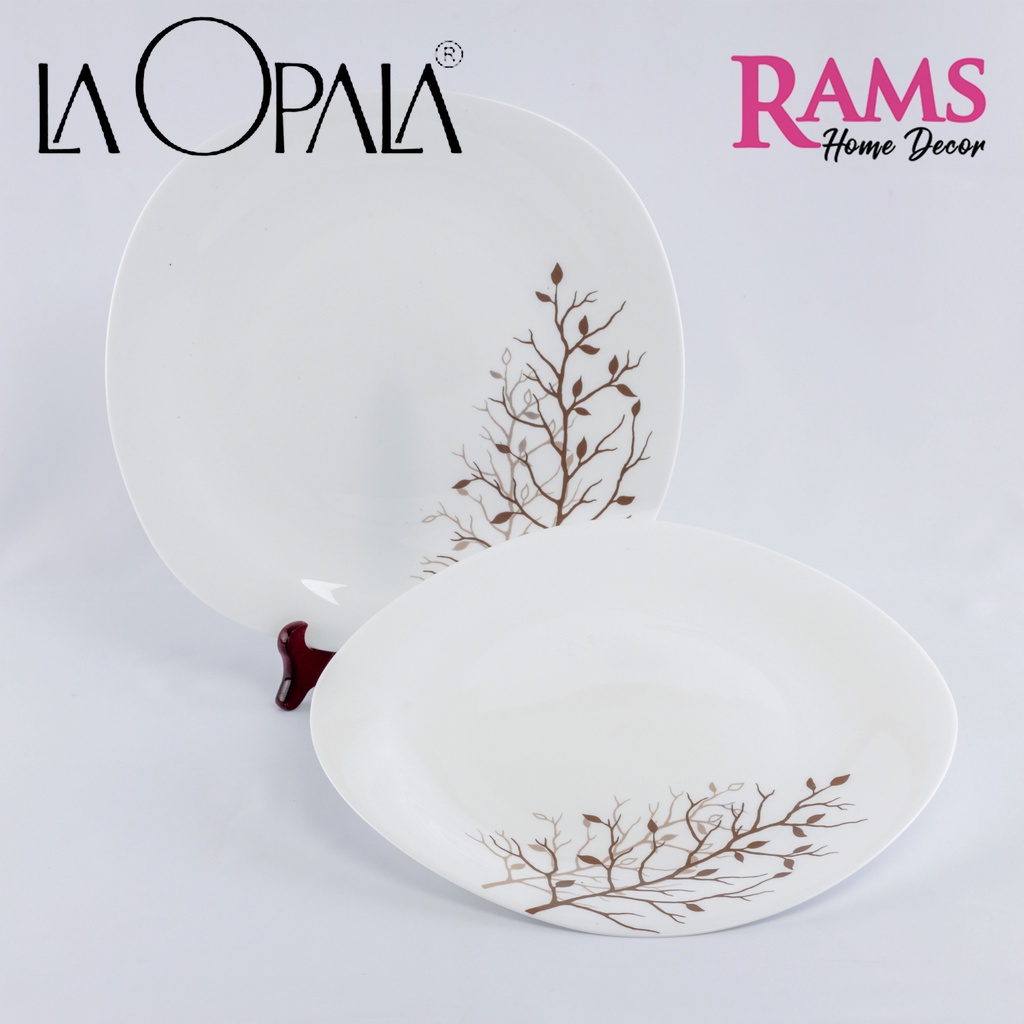 La Opala 2 ชิ้น Quadra Series Opalware จานเสิร์ฟ / เครื่องครัว / Pinggan Nasi Tambah - Quadra Autumn