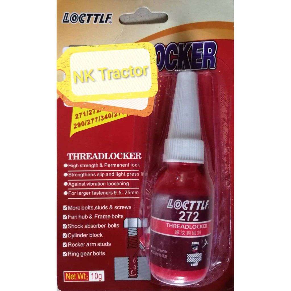 น้ำยาล็อคเกลียว (เบอร์272) แรงยึดสูง สูตรเข้มข้น 10ml (น้ำยาล๊อคน๊อต น้ำยากันคลายน็อต สกรู น้ำยาล็อคน็อต)