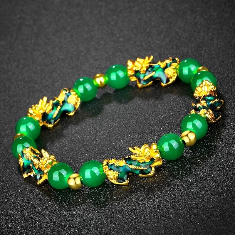 สร้อยข้อมือ ลูกปัดหินออบซิเดียน เสริมฮวงจุ้ย นําโชค สีดํา สีทอง สําหรับผู้หญิง และผู้ชาย มี 19 แบบ