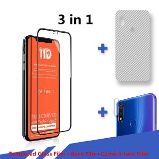 3in1 3in1 Screen Protector Huawei Nova 5T Nova3i Y9S ฟิล์มกระจกนิรภัย + ฟิล์มกันรอย +ฟิล์มป้องกันเลนส์ สำหรับ