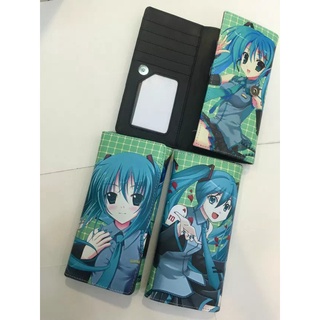 กระเป๋าสตางค์ใบยาว กระเป๋าใส่เหรียญ ใส่บัตรได้ ลาย Hatsune Miku สําหรับผู้ชาย และผู้หญิง