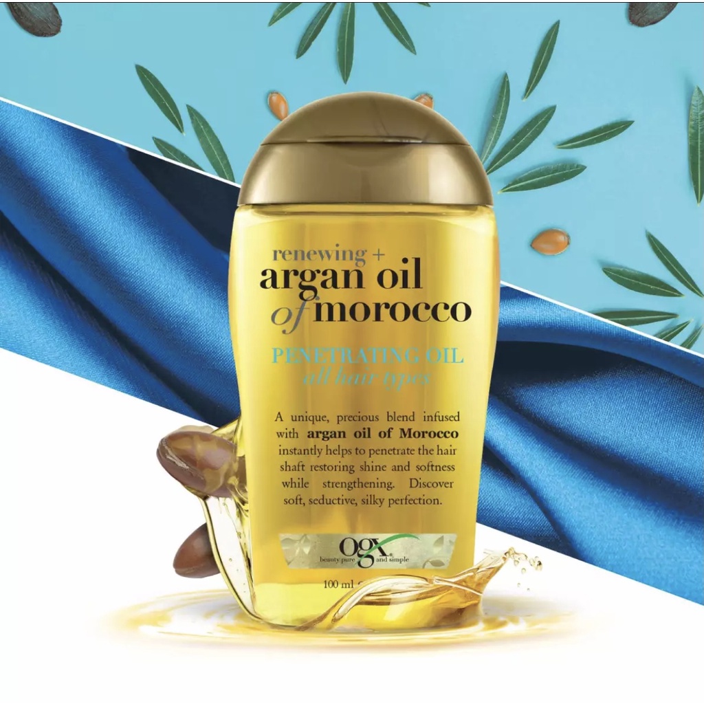 [ขายดี] โอจีเอ็กซ์ รีนิววิง อาร์แกน ออยล์ ออฟ โมร็อกโก เพเนเทรตติ้ง ออย 100มล OGX Argan of Morocco Penetrating Oil 100ml