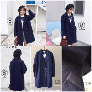 navy blue wool coat