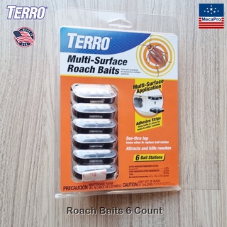 TERRO® T500 Multi Surface Roach Baits 6 Bait Stations + Adhesive Strips ผลิตภัณฑ์กำจัดแมลงสาบ