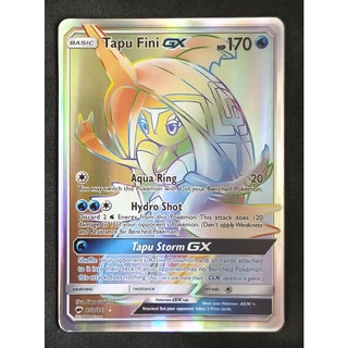 Tapu Fini (Gold) GX Card 152/147 คาปู เรฮิเร Pokemon Card Gold Flash Light (Glossy) ภาษาอังกฤษ