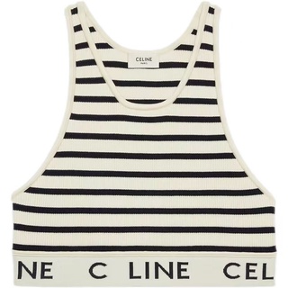 เสื้อกั๊กสั้น แขนกุด ปักลาย CELINE สีดํา สีขาว สีแดง สีเทา สไตล์เกาหลี สําหรับผู้หญิง