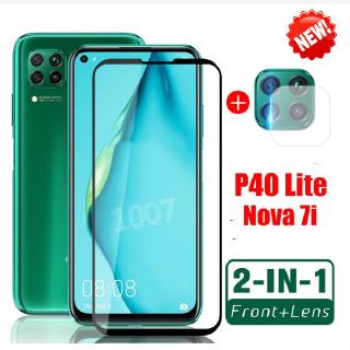 สําหรับ Huawei P40 pro + P40 Lite Nova 7i 5T 3I Y9S Y6S Y7P ฟิล์มกระจกนิรภัย พร้อมเลนส์กล้อง Hauwei P40lite E 5G ฟิล์มป้องกัน