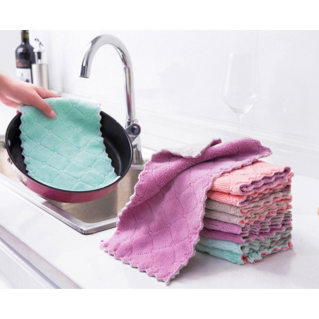 ผ้าเช็ดจาน ไมโครไฟเบอร์ ผ้าอเนกประสงค์ สำหรับเช็ดมือ