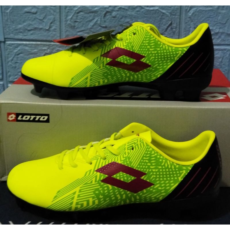 Lotto BLADE FG SAFETY YELLOW/BLACK/GERANIUM FOOTBALL SHOES ไซส์ 38