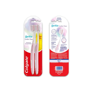 [ใหม่] Colgate Gentle Comfort clean Toothbrush Pack 2 คอลเกต เจนเทิล คอมฟอร์ต คลีน อ่อนโยนต่อเหงือก