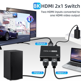 สวิตช์ HDMI 8K@60Hz 4K@120Hz 2-to-1 8K สําหรับ PS5 Xbox Series X|S / PS4 / Nintendo Switch OLED / แล็ปท็อป