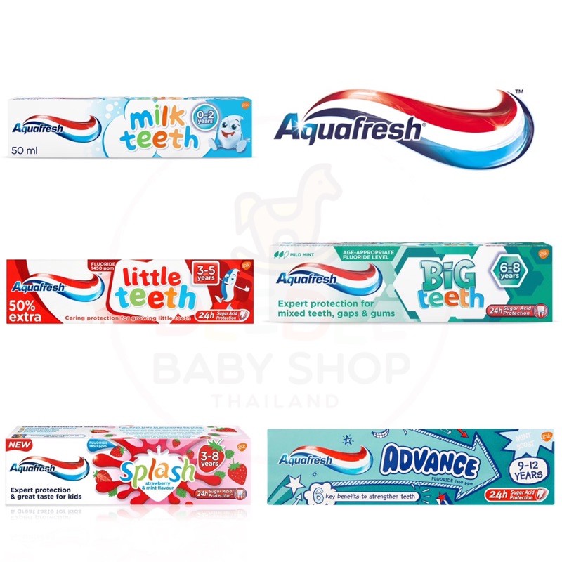 🌟พร้อมส่ง🌟 ยาสีฟันผสมฟลูออไรด์สำหรับเด็ก Aquafresh Children's Toothpastes