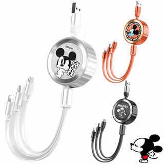 ดิสนีย์ มิกกี้เมาส์ สายชาร์จ 3 in 1 Micro USB Type C Super Fast Charging Cable USB Disney Mickey Minnie Mouse