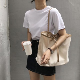 📣พร้อมส่ง กระเป๋าผ้าแคนวาส กระเป๋าสะพาย กระเป๋าแฟชั่นสไตล์เกาหลี canvas bag