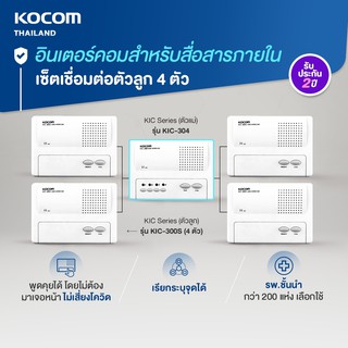 อินเตอร์คอม Intercom นำเข้าจากเกาหลี สื่อสารระบุจุดได้ สินค้ามีคุณภาพ มีความเสถียรสูง เซ็ตเชื่อมต่อตัวลูก 4ตัว [KIC-304]