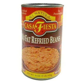 Casa Fiesta No Fat Refried Beans 454g  คาซ่าเฟียสต้าถั่วอบแห้งไร้ไขมัน 454 กรัม