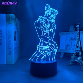 โคมไฟ Led รูปอนิเมะ Jojo Bizarre Adventure Jolyne Cujoh 3d สําหรับตกแต่งห้องนอน ของขวัญวันเกิด