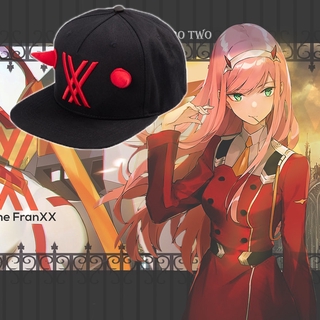 หมวกเบสบอลพิมพ์ลาย Anime Darling In The Franxx ปรับระดับได้ Anime darling in the franxx hat Cosplay prop Accessories Zero Two 02 Adjustable Baseball Caps