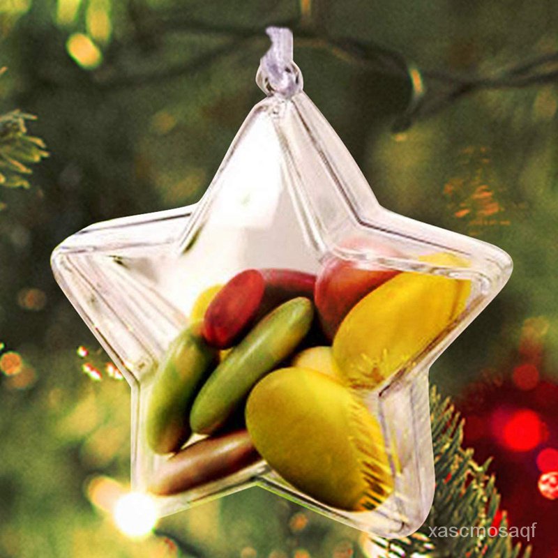 10 Sets 80mm DIY Fillable Balls Clear Plastic Ornaments Balls Christmas ...