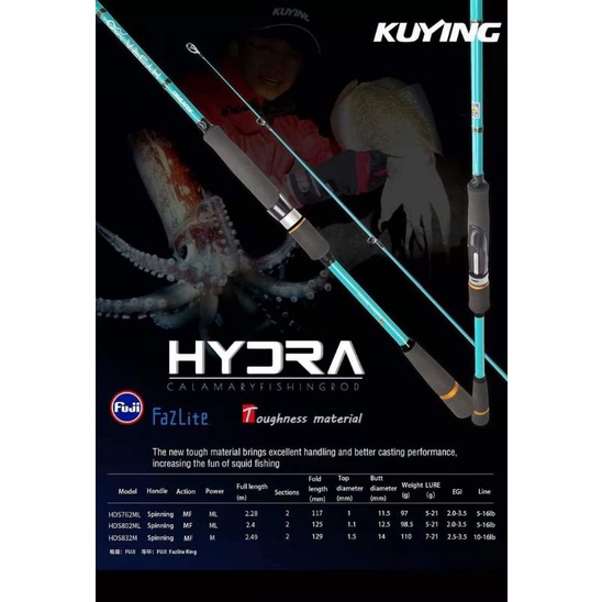 คัน​ตกหมึก KUYING HYDRA 762MLรุ่นใหม่ล่าสุด