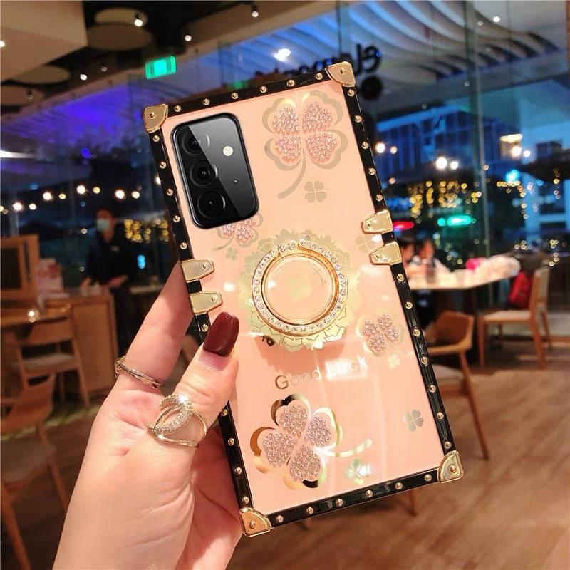 YJD เคส Samsung A53 A33 A23 A73 Bracket Clover Square เคสโทรศัพท์กันกระแทก