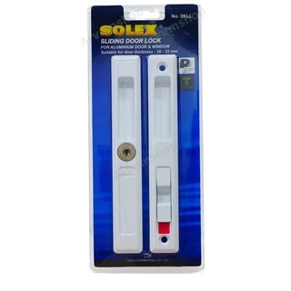 SOLEX กุญแจบานเลื่อน มือจับบานเลื่อน พร้อมแม่กุญแจ ที่ล็อคบานเลื่อน 2KLL อะลูมิเนียม บานเลื่อนอะลูมิเนียม ของแท้