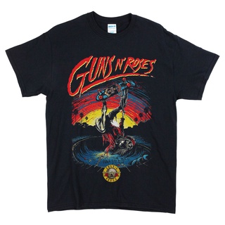 tshirtเสื้อยืดคอกลมฤดูร้อนเสื้อยืด ผ้าฝ้าย พิมพ์ลาย Welcome To The Jungle Guns And Rose คลาสสิก 1NB2F3 สําหรับผู้ชาย U21