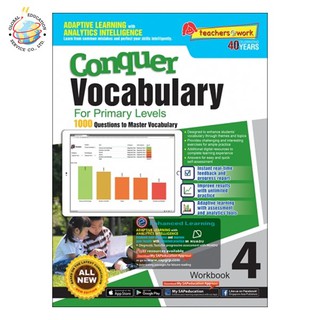 Global Education หนังสือแบบทดสอบคำศัพท์ ป.4  Conquer Vocabulary For Primary Levels Workbook 4