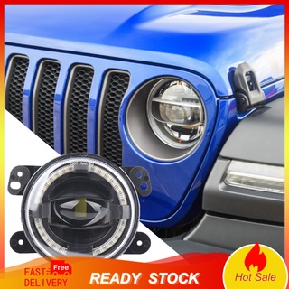 【Ready】2 ชิ้น 4 นิ้ว Led ไฟตัดหมอกด้านหน้า Drl สีขาวสําหรับ Jeep Wrangler Jk 2