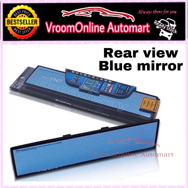 300 มม. NAPOLEX BW-147 BW-746 Broadway รถด้านหลัง BLUE FLAT/CONVEX กระจกสีฟ้า