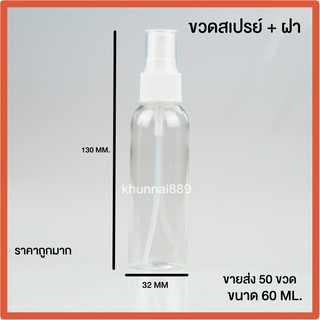 ขายส่ง 50 ขวด ขวดแบ่ง หัวสเปรย์ ขนาด 60 ML. (พร้อมส่งในไทย)