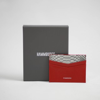 Hammburgg Card holder กระเป๋าสตางค์ ใส่บัตร หนังแท้ ใส่ชื่อได้  (Wildwest Red)