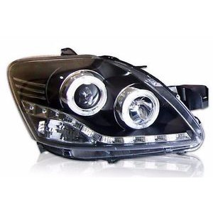 ไฟหน้าโปรเจคเตอร์ TOYOTA VIOS 07-12 ดำ วงแหวน LED ยาว