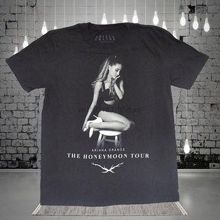 เสื้อยืดโอเวอร์ไซส์Ariana Grande Honeymoon World Tour Black Adult T Shirt Black S-3S-3XL