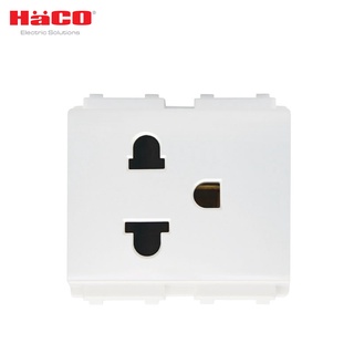  HACO เต้ารับเดียว 3 ขา พร้อมม่านนิรภัย Primo รุ่น PR-E132 ( สีขาว )