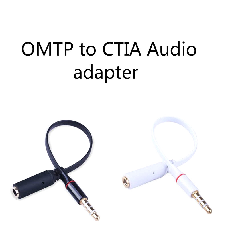 สายเคเบิ้ลอะแดปเตอร์หูฟังเชื่อมต่อ omtp to ctia 3 . 5 มม. สําหรับโทรศัพท์ mp 4 mp 3