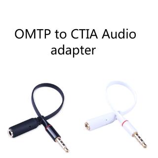 สายเคเบิ้ลอะแดปเตอร์หูฟังเชื่อมต่อ omtp to ctia 3 . 5 มม. สําหรับโทรศัพท์ mp 4 mp 3