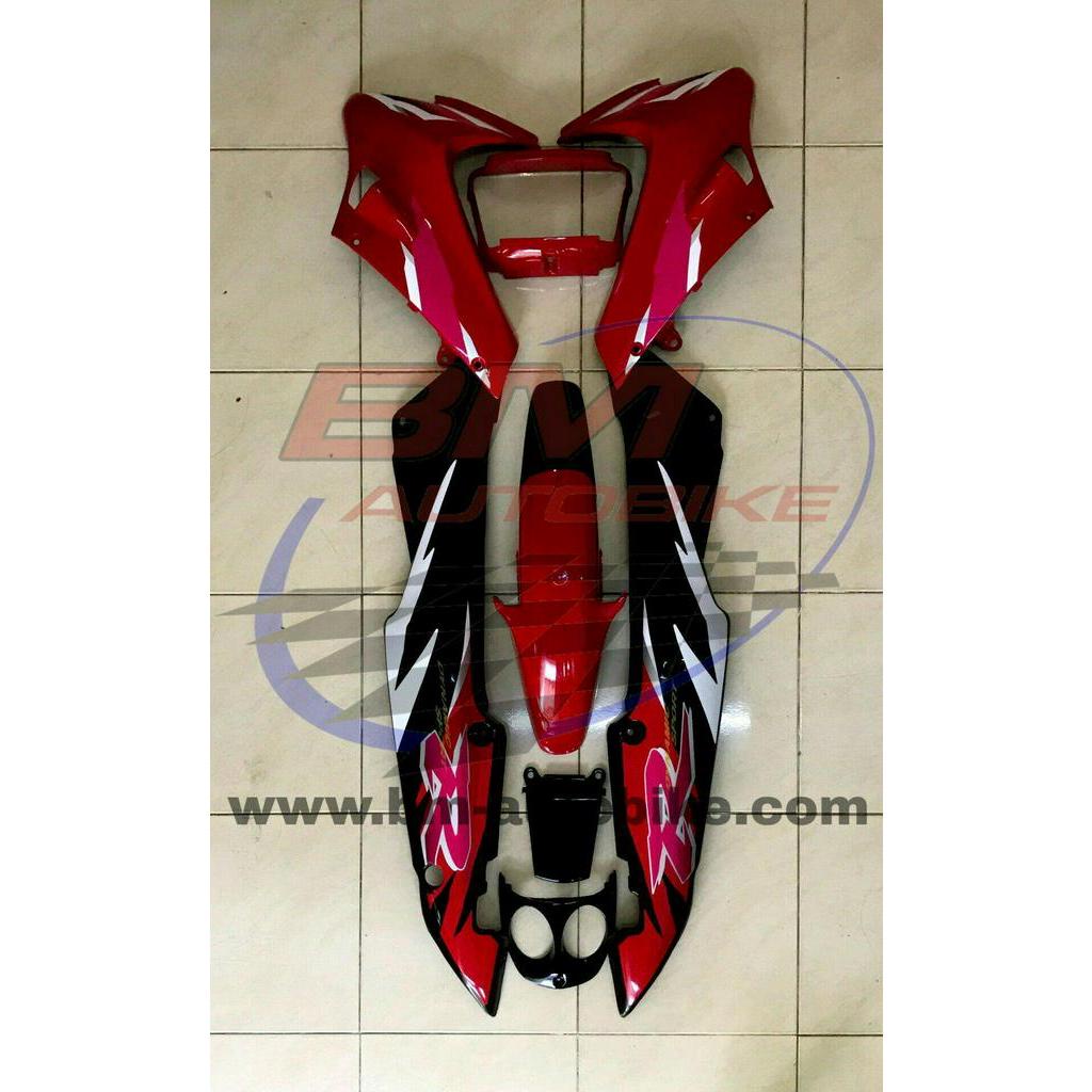 ชุดสี LS 125 ตัวเก่า สีแดง/ดำ ครึ่งคัน 8 ชิ้น เฟรมรถ กรอบรถ แฟริ่ง Honda ls125 สีตามรูป ABS