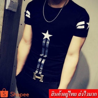 Leoman เสื้อยืดคอกลม แขนสั้น สกรีนลายดาว  ดีไซน์สวยเก๋ รุ่น 6043