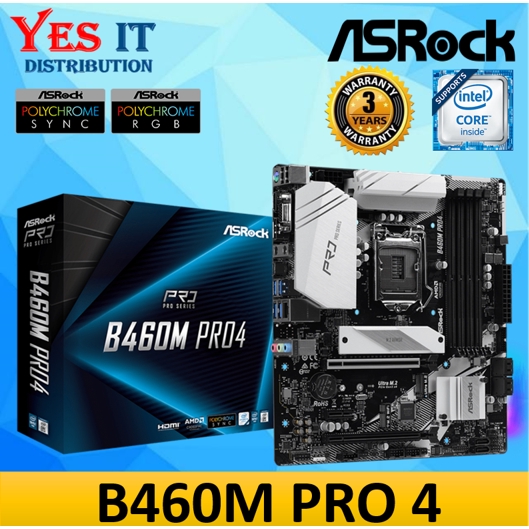 ASROCK B460M PRO4 10TH GEN INTEL LGA 1200 M-ATX GAMING MOTHERBOARD