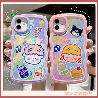 เคสโทรศัพท์มือถือ ซิลิโคนนิ่ม ขอบหยัก ลายการ์ตูนเครื่องดื่มน่ารัก หลากสี สําหรับ iphone XR 11 12 13 pro xs max