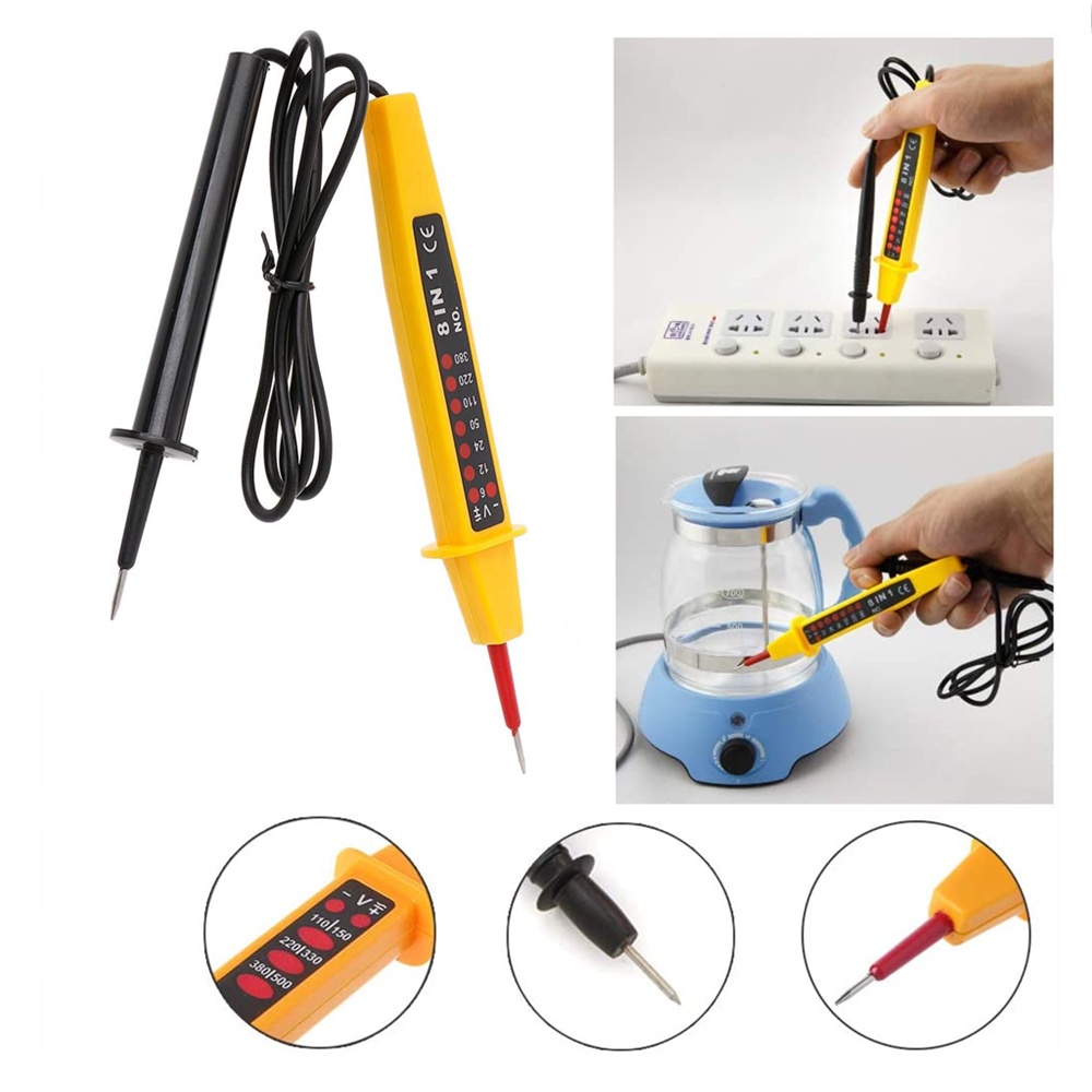 8 in 1 Car Voltage Test Pen Polar Current Tester Detector Electrical