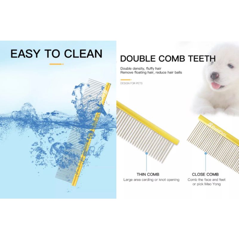 หวีสแตนเลสป้องกันไฟฟ้าสถิตย์สำหรับสัตว์เลี้ยงสุนัขและแมว ฯลฯ - รูปที่ 7