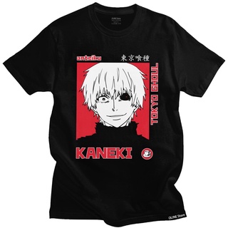 เสื้อยืดผู้ เสื้อยืดแขนสั้น ผ้าฝ้าย 100% พิมพ์ลายอนิเมะ Tokyo Ghoul Kaneki Ken สไตล์ญี่ปุ่น แฟชั่นสําหรับผู้ชาย S-5XL