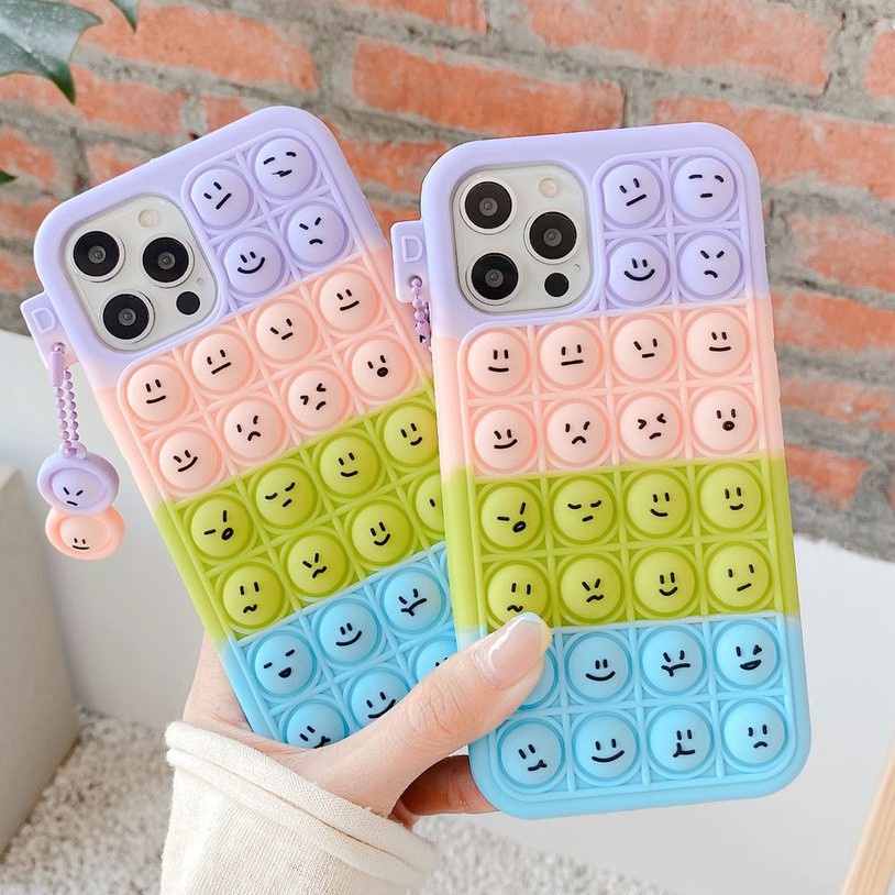 Oppo A54 A93 A92 A15 A53 A31 A91 A9 2020 F11 F9 F5 Reno 3 5 6 pro 4G 5G A15S A72 การแสดงออกฟองปลอกซิลิโคนอ่อนนุ่ม Relive ความเครียด Fidgetcase