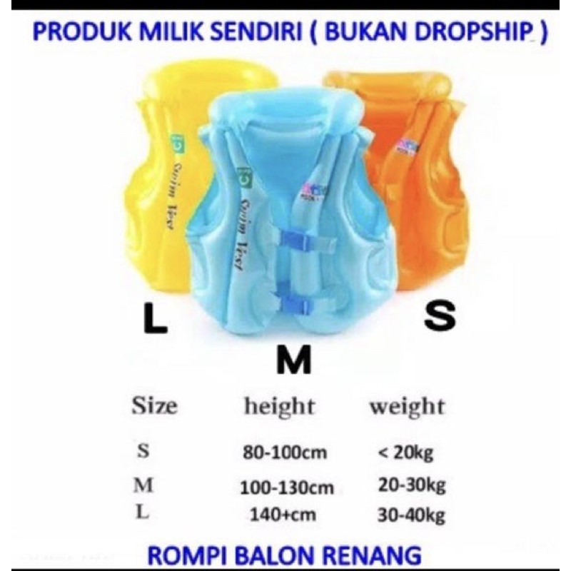 SWIMMING VEST BUOY M SIZE step B ห่วงยางว่ายน้ําเด็ก
