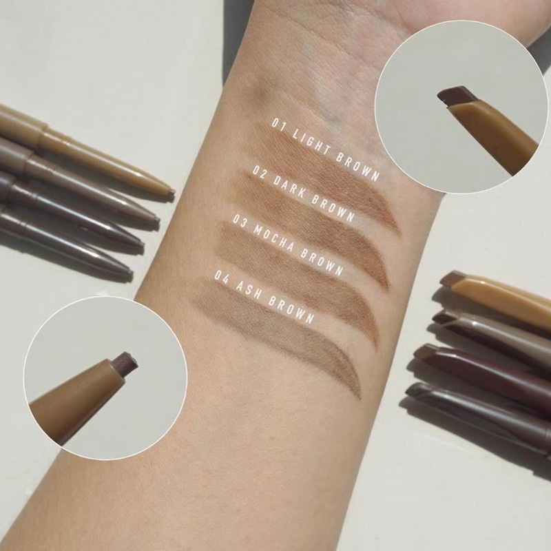 MILLE ดินสอเขียนคิ้วหัวเรียวเล็ก 6D SLIM BROW PENCIL WATERPROOF 0.05G.